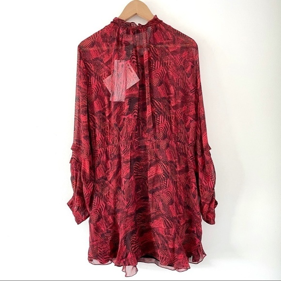 NWT IRO Prime Ruffled Dress in Red - Picture 8 of 15